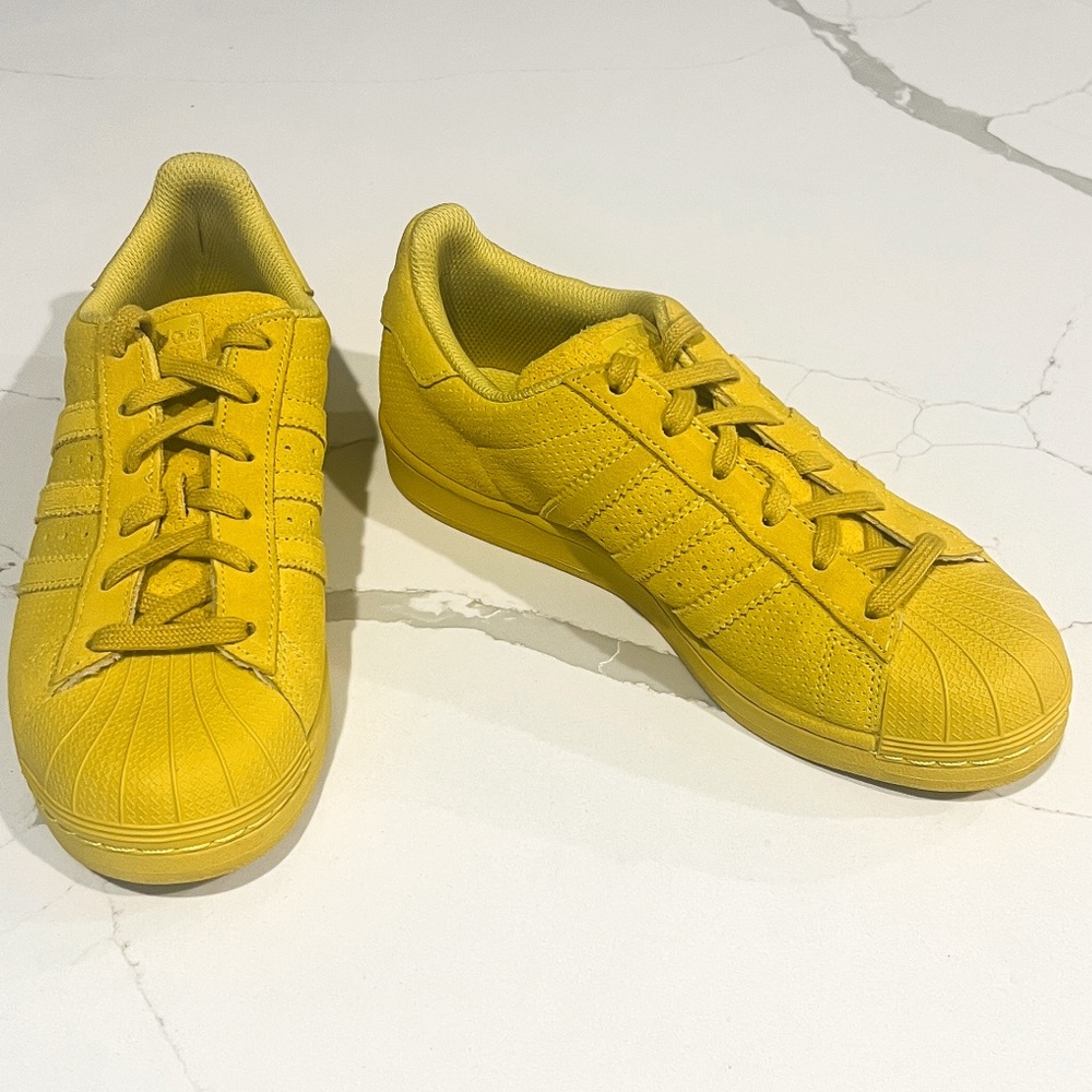 Adidas Superstar Shell Toe Yellow Sneaker Mens Sz 5.5
